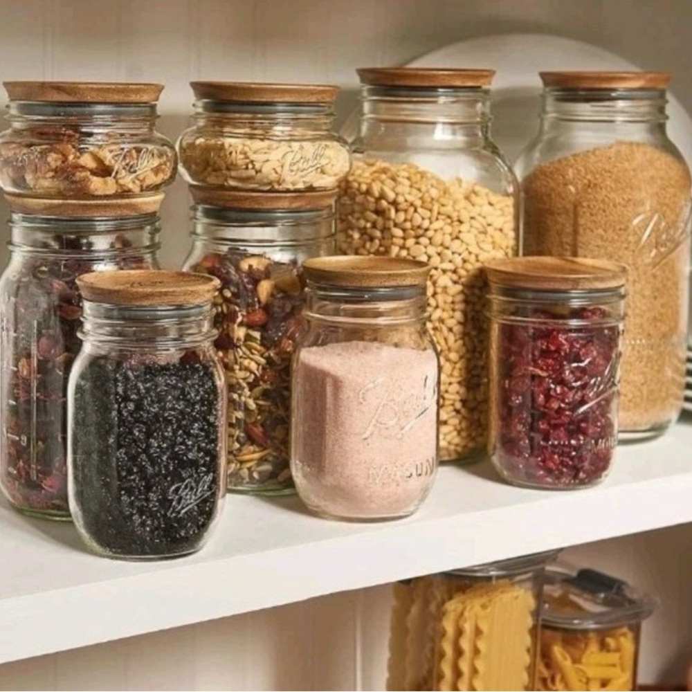 Brand New. Ball Authentic Mason Jar Acacia Wooden Storage Lids 5-Pack - Picture 2 of 5